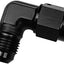 Unión 90° manguera combustible negro aluminio anodizado