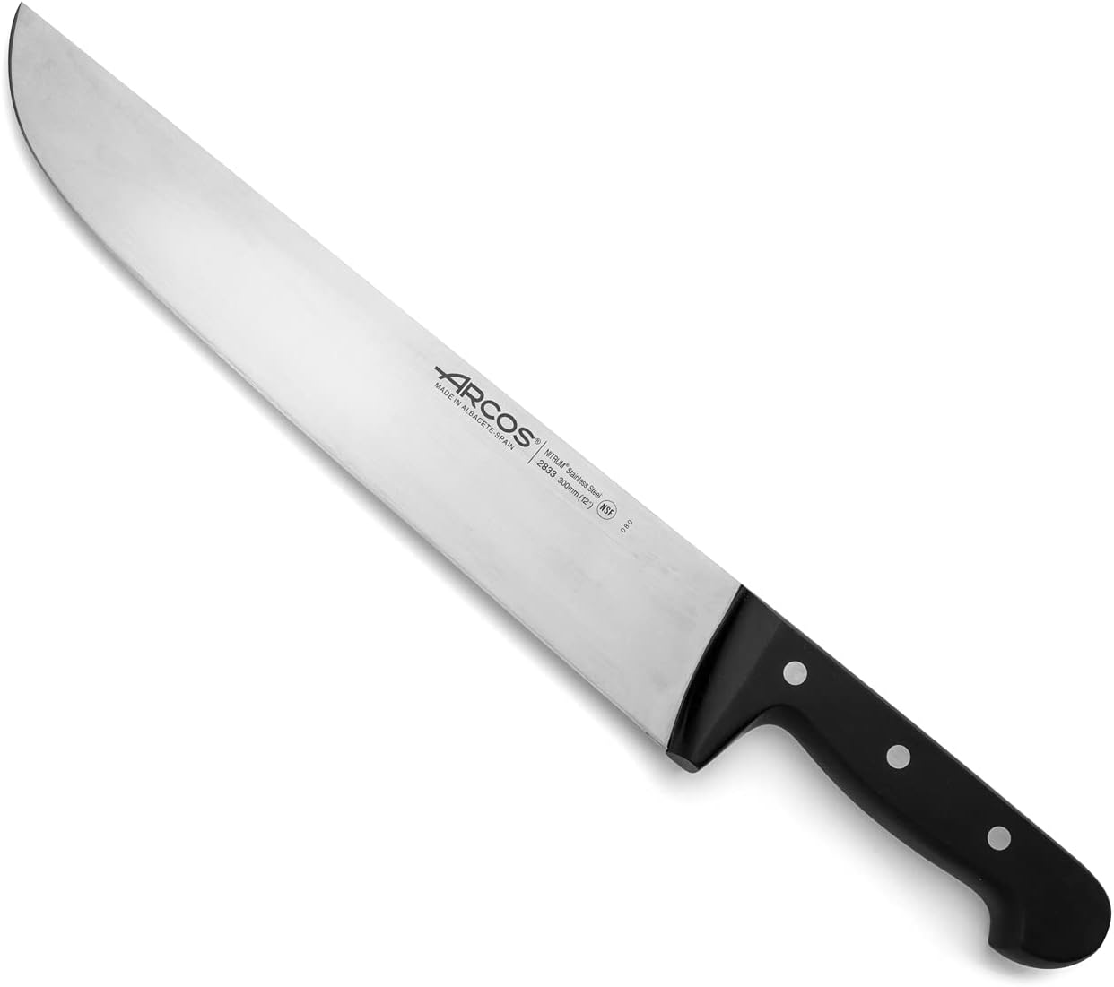 Cuchillo carnicero acero inox 12pulg mango POM negro