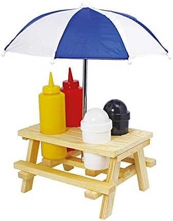 Set mesa picnic con paraguas 7.08x4.72x9.44pulg