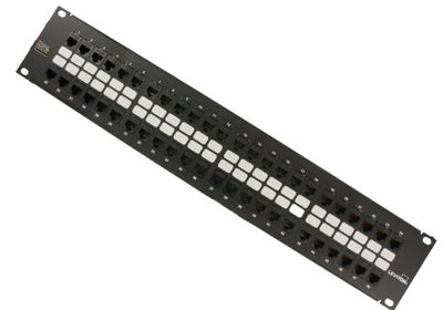 Panel Patch 48 puertos Cat 5E 2RU negro