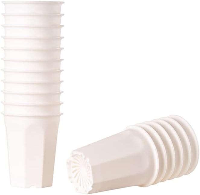 17 Macetas Plástico 3.55" para Vivero y Semillas Blanco