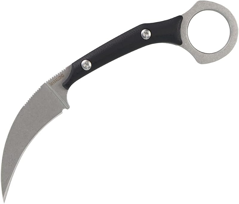 Cuchillo EDC Garra Curva Fija Lavado Piedra Blanca