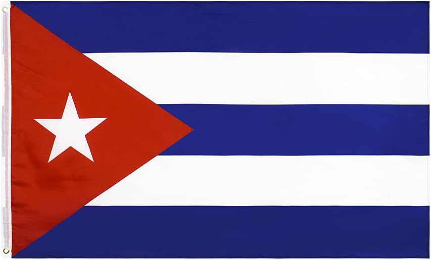 Bandera Cuba 3x5pies con ojales latón