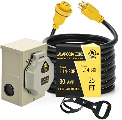 Cable generador 30A 4 clavijas caja entrada impermeable