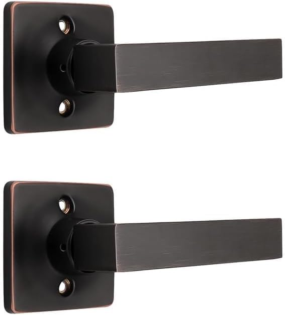 2 Pzas Manija Puerta Interior Bronce Aceitado Moderna