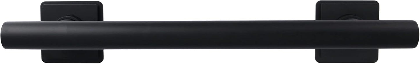 Barra apoyo ducha 12pulg bridas cuadradas negro mate
