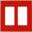 Placa pared dispositivo GFCI 2 posiciones nylon rojo