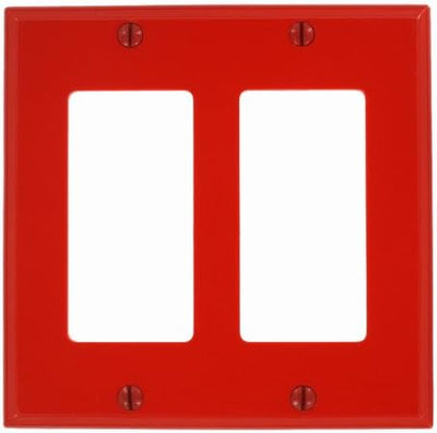 Placa pared dispositivo GFCI 2 posiciones nylon rojo