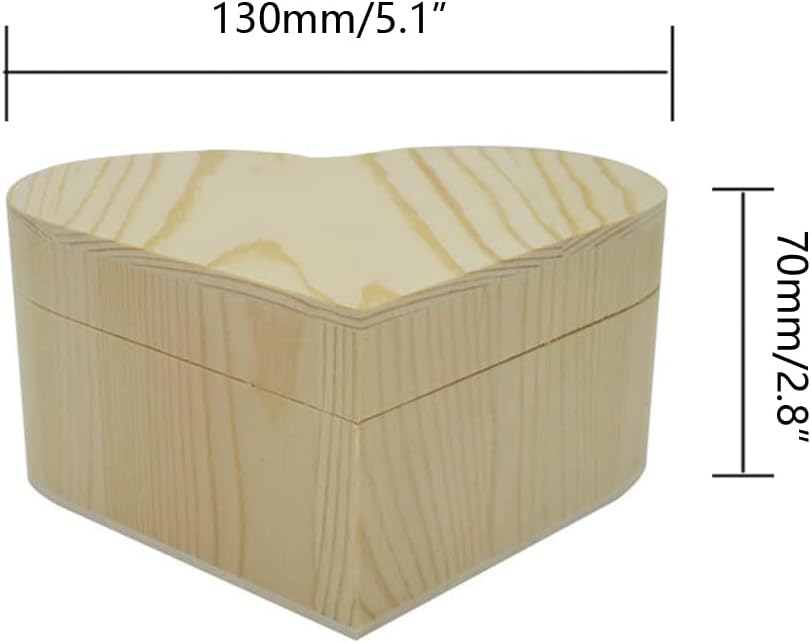 Caja regalo madera corazón para joyas y accesorios