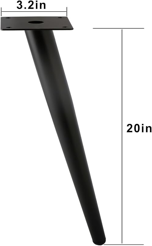 Patas oblicuas metal negro para mesa café 4 pzas 1800lbs