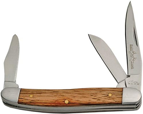 Cuchillo bolsillo 3 hojas mango madera acero inox 7.5pulg