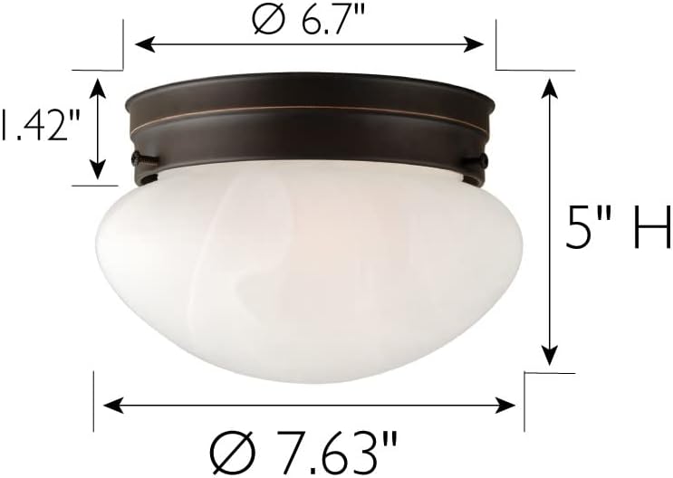 Lámpara techo interior 7.625pulg bronce aceitado alabastro
