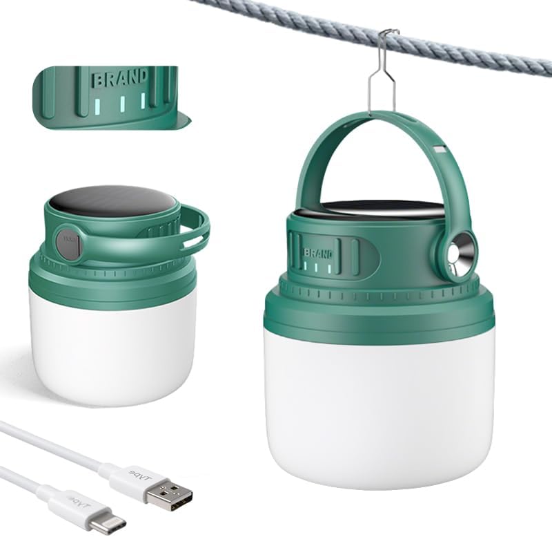 Linterna led solar recargable luz campamento emergencias