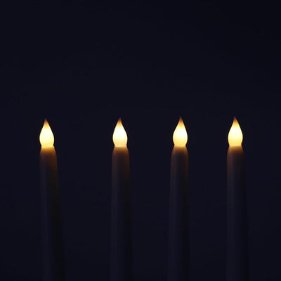 Velas cónicas marfil con temporizador LED 27.4cm set 4