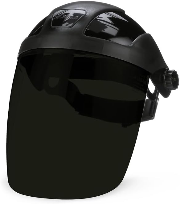 Máscara facial DP4 con corona y arnés trinquete ANSI Z87.1