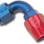 Extremo manguera 90 grados aluminio anodizado rojo/azul