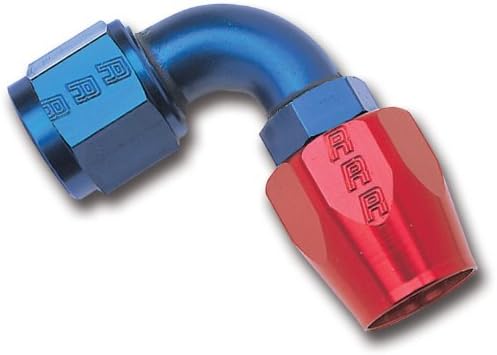 Extremo manguera 90 grados aluminio anodizado rojo/azul