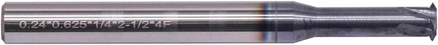 Fresa carburo sólido AlTiN 4 flautas .240"