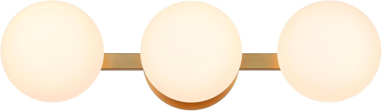 Lámpara Tocador Baño 3 Luces Aplique Latón Envejecido