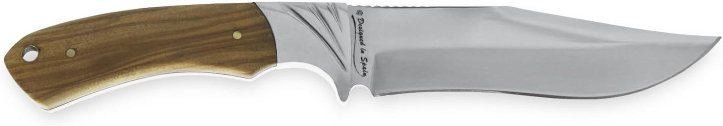 Cuchillo caza supervivencia hoja 5.5" funda cuero