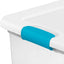 Caja almacenamiento con pestillo base transparente 15qt