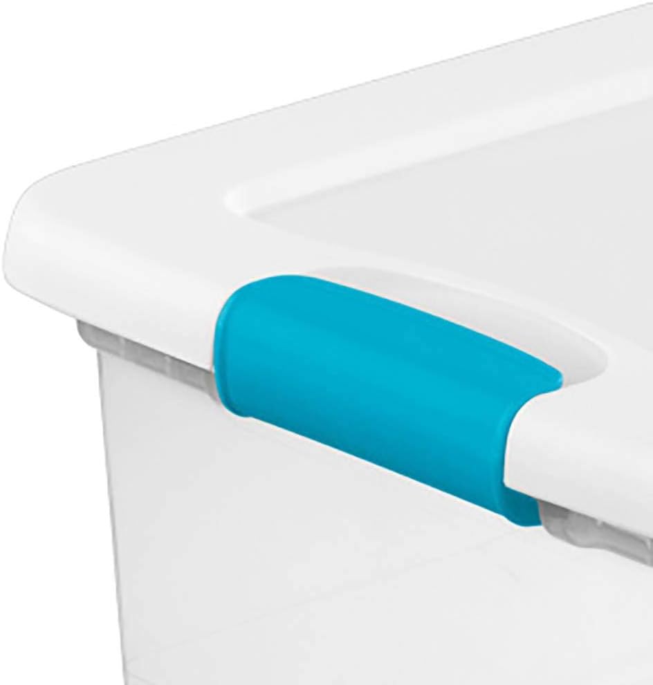 Caja almacenamiento con pestillo base transparente 15qt