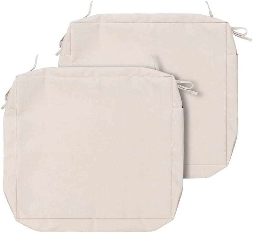 2 Pzas Fundas Cojín Patio con Lazos Repelente Agua