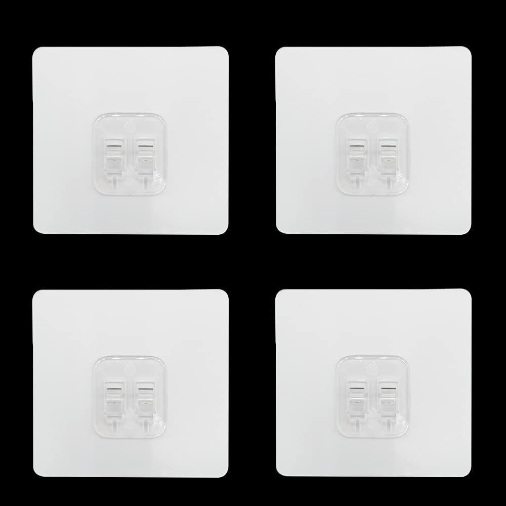 4 Ganchos adhesivos para ducha fregadero transparente