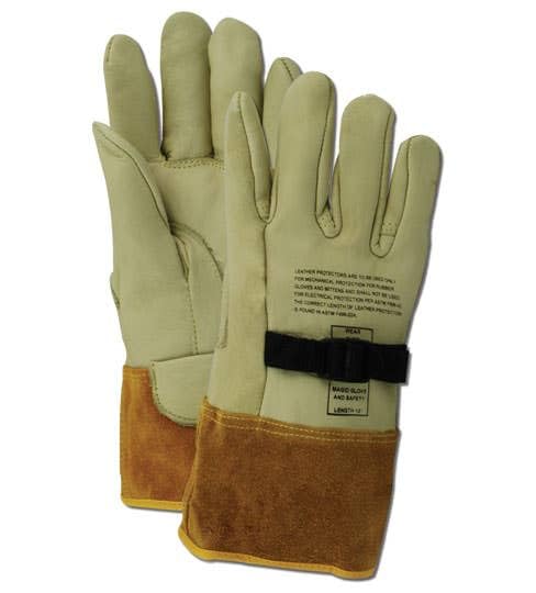 Guantes trabajo eléctricos cuero 3 pares talla 12 marrón