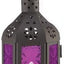 Farol decorativo de metal y vidrio con luz