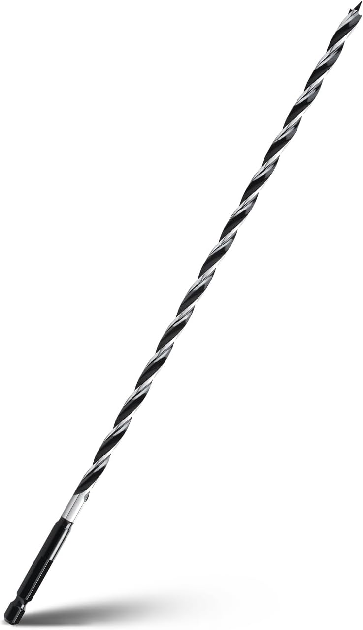 Broca taladro 1/4x12 pulg madera vástago hex 3 estrías