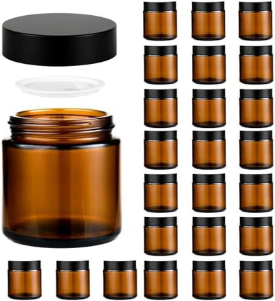 Tarros vidrio con tapas herméticas para cosméticos multicolor