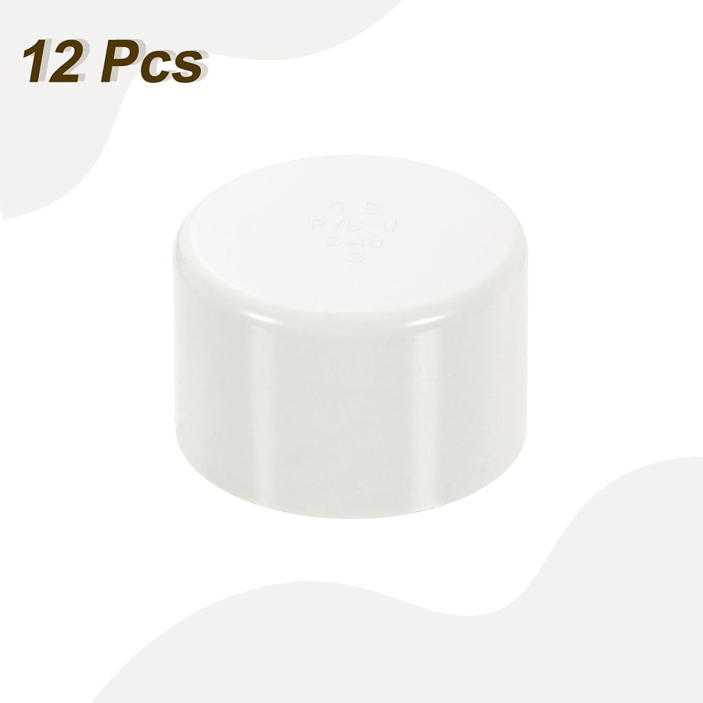 12 Pzas Tapones PVC 1.6pulg Adaptador Conexión