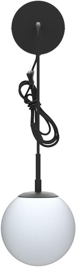 Apliques pared enchufables negro mate con interruptor