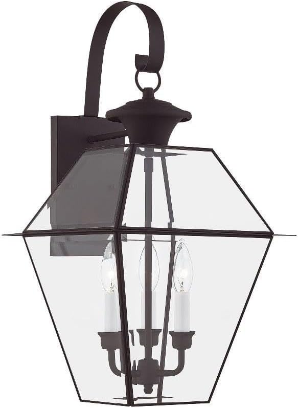 Farol pared exterior 3 luces color bronce