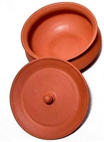 Cuenco de arcilla para cuajada Handi Dahi con tapa y mango