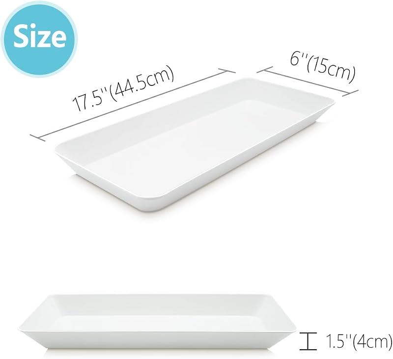 Bandeja plástico blanco 4 Pzas para comida frutas aperitivos
