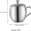 Taza leche acero inox 3.74x3.54pulg mango ergonómico