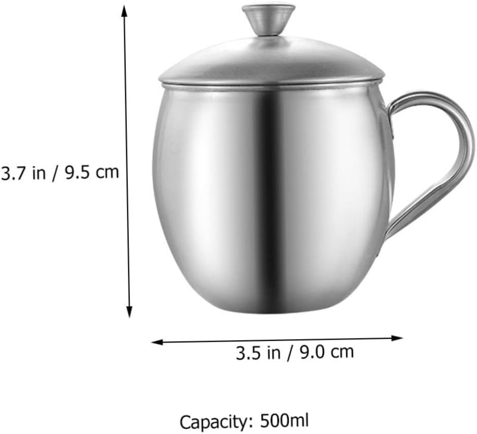 Taza leche acero inox 3.74x3.54pulg mango ergonómico