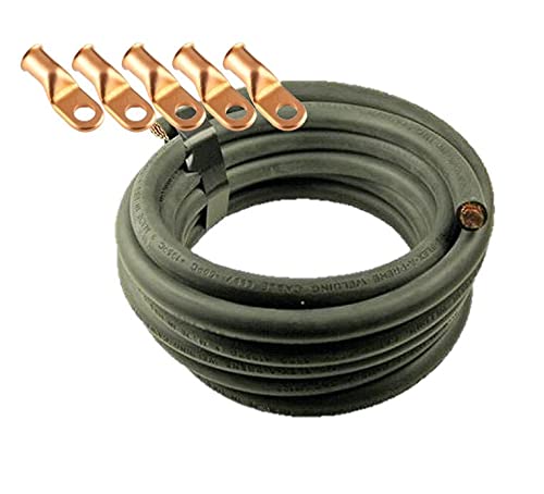 Batería coche flexible 2/0 negro 5ft 5 lengüetas cobre