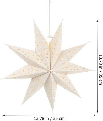 2 Linternas Papel Estrella 9 Puntas Decoración Navidad Boda Fiesta