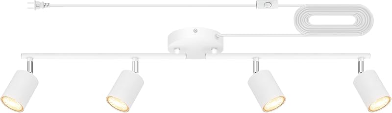 Iluminación LED riel para enchufar cocina 4 luces 14.8ft