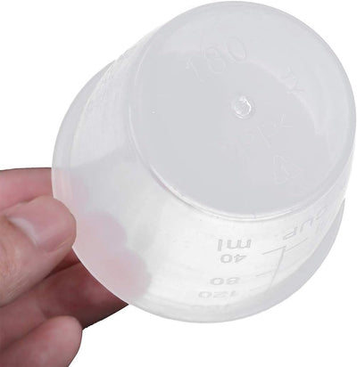 Taza medidora plástico transparente 5.4oz doble escala pack 2