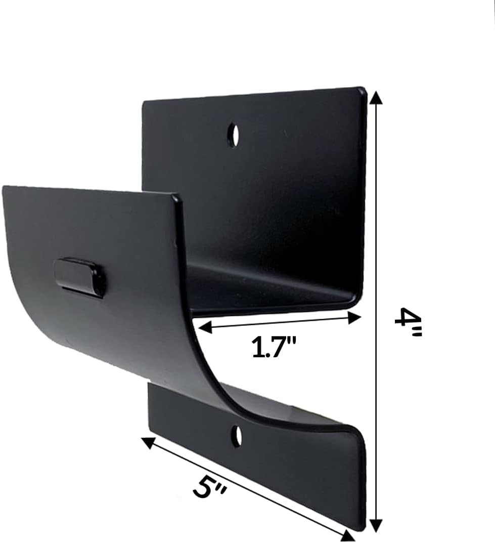 Escalera pared acero 4" colgador carretilla negro mate