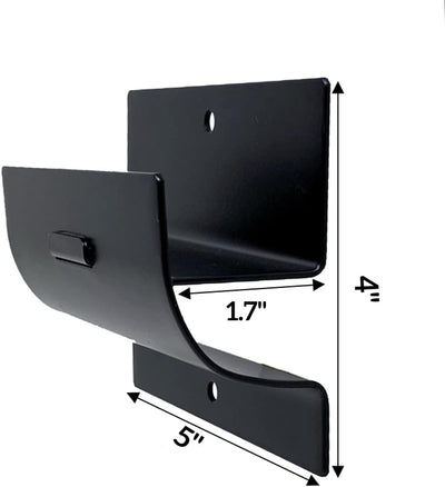 Escalera pared acero 4" colgador carretilla negro mate