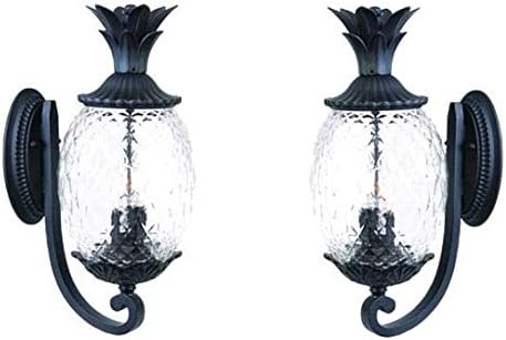 Lámpara pared exterior negro mate set 2
