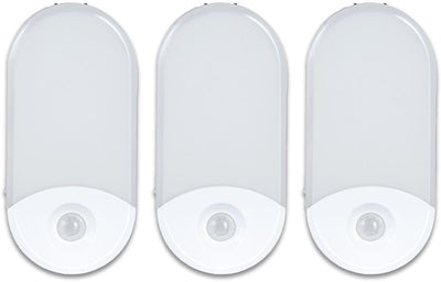 3 Luces Nocturnas 4en1 con Enchufe Sensor Movimiento Recargable