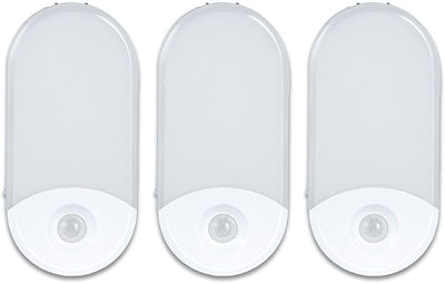 3 Luces Nocturnas 4en1 con Enchufe Sensor Movimiento Recargable