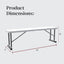 Banco plegable plástico resina blanca 33x8x16"