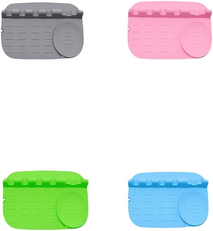 Soporte cuchara silicona antiderrap cocina gris azul claro